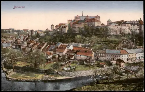 Ansichtskarte Bautzen Budyšin Blick auf Stadt und Gärten 1920