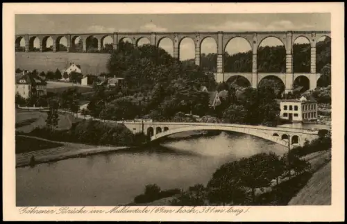 Ansichtskarte Wechselburg Göhrener Viadukt und Brücke 1924