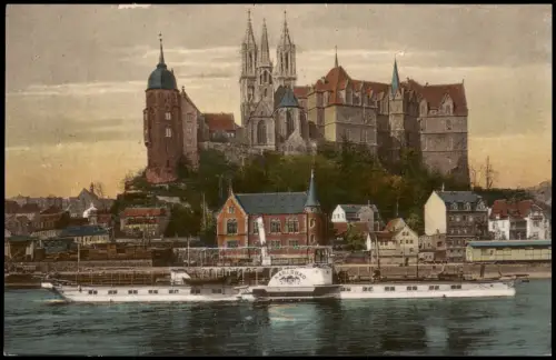 Ansichtskarte Meißen Schloss Albrechtsburg Dampfer Karlsbad Steamer 1924