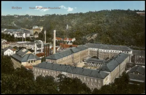 Ansichtskarte Meißen Blick über die Porzellan-Manufaktur 1924