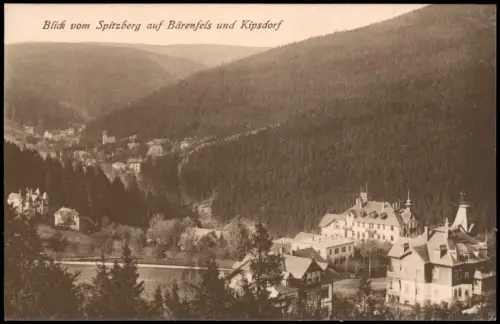Bärenfels Erzgebirge Altenberg  Blick vom Spitzberg Bärenfels u. Kipsdorf 1922