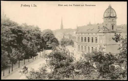 Ansichtskarte Freiberg (Sachsen) Postamt Hornstraße 1914