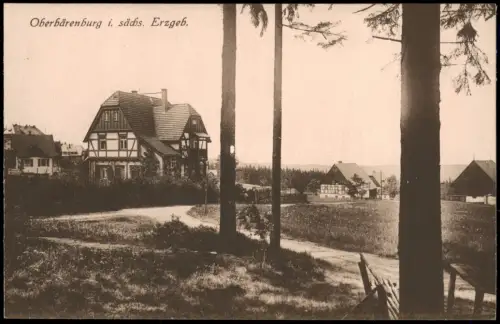 Ansichtskarte Oberbärenburg-Altenberg (Erzgebirge) Stadtpartie 1928