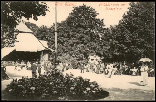 Ansichtskarte Bad Elster Frühkonzert am Badeplatz 1913