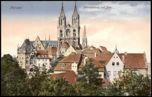 Ansichtskarte Meißen Schloss Albrechtsburg Stadt Dom 1920