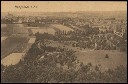 Ansichtskarte Burgstädt Blick über die Stadt 1924
