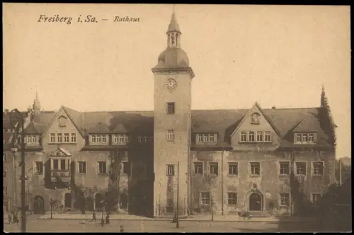 Ansichtskarte Freiberg (Sachsen) Partie am Rathaus 1926