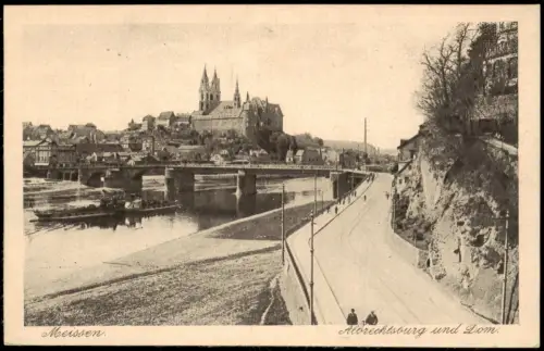 Ansichtskarte Meißen Schloss Albrechtsburg Dampfer Straße 1926