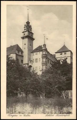 Ansichtskarte Torgau Schloss Hartenfels Seitenansicht 1926