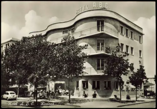 Cartolina Riccione Hotel A.B.C. Fotokarte 1950