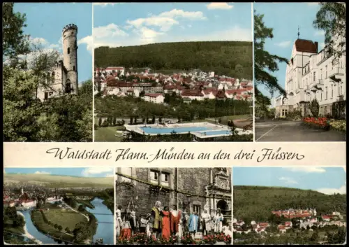 Hann. Münden Mehrbildkarte mit Ortsansichten der Waldstadt 1969