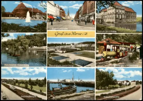 Herne MB Bahnhof Bahnhofstraße Revierpark Gysenberg Schloß Strünkede 1978
