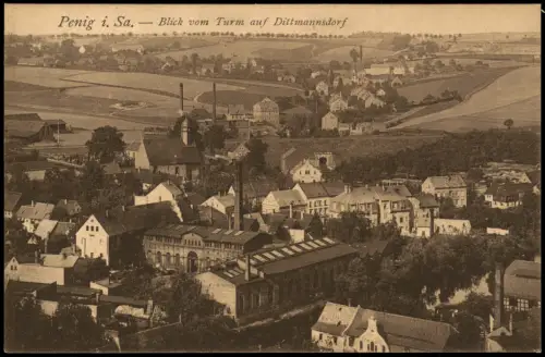 Ansichtskarte Penig (Mulde) Stadt Fabrikanlage 1921