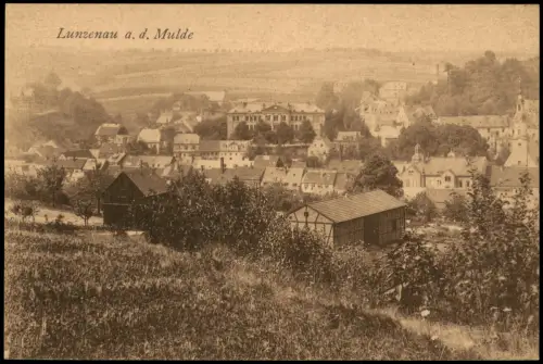Ansichtskarte Lunzenau Partie an der Stadt 1921