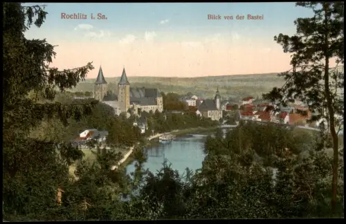 Ansichtskarte Rochlitz Blick von der Bastei 1924