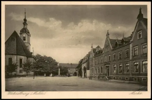 Ansichtskarte Wechselburg Marktplatz 1928