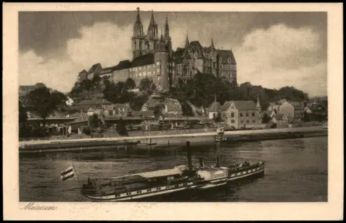 Ansichtskarte Meißen Schloss Albrechtsburg Dampfer Germania 1927