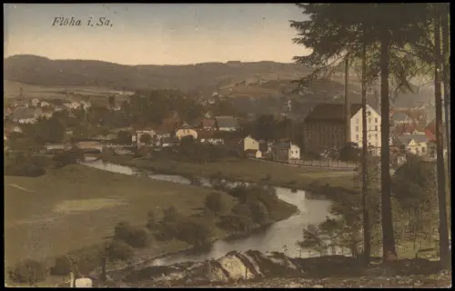Ansichtskarte Flöha (Sachsen) Stadtpartie 1920