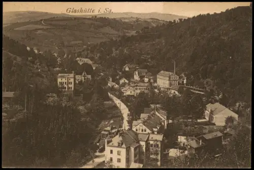 Ansichtskarte Glashütte Stadt Fabriken 1920