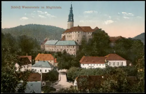 Ansichtskarte Weesenstein (Müglitz) Blick auf die Stadt 1914