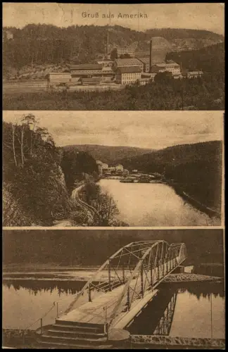 Ansichtskarte Amerika (Mulde)-Penig (Mulde) Fabrikanlage 1912