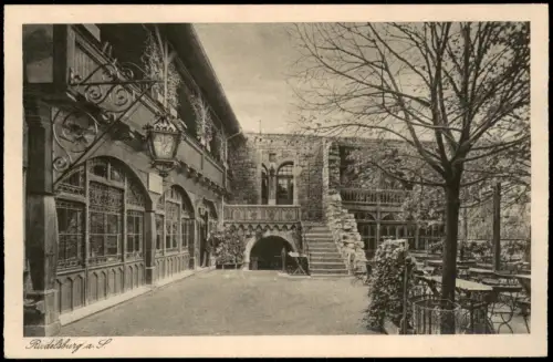 Ansichtskarte Saaleck-Bad Kösen Rudelsburg Restaurant 1922