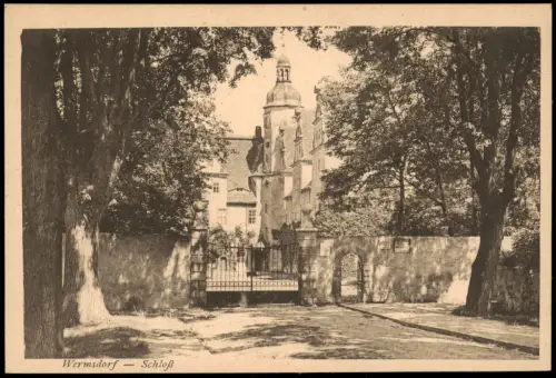 Ansichtskarte Wermsdorf Jagdschloss - Eingangstor 1923