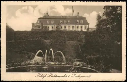 Ansichtskarte Lichtenwalde-Niederwiesa Schloß Lichtenwalde Brunnen 1914
