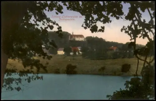 Lichtenwalde-Niederwiesa Zschopautal Fernblick Schloß Lichtenwalde 1914