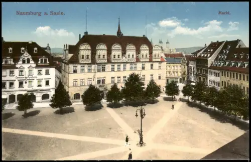 Ansichtskarte Naumburg (Saale) Markt Löwen-Apotheke 1914