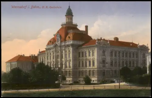 Postcard Warnsdorf Varnsdorf Schule 1914