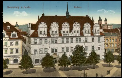 Ansichtskarte Naumburg (Saale) Rathaus Apotheke 1914