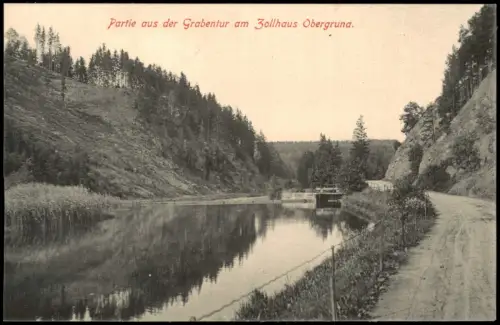Obergrund Horní Podluží Partie aus der Grabentur Zollhaus 1914