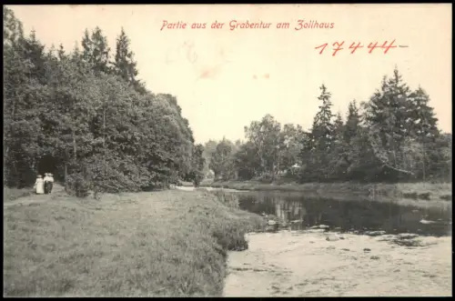 Obergrund Horní Podluží Partie aus der Grabentur am Zollhaus Frauen 1914