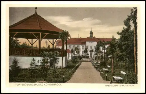 Ansichtskarte Königsbrück Kinspork Truppenübungsplatz Musikpark 1927