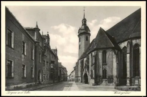 Ansichtskarte Torgau Straßenblick - Wintergrüne 1927