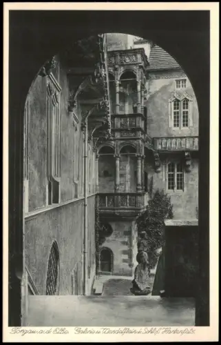 Ansichtskarte Torgau Schloss Hartenfels Galerie u. Wendelstein 1927