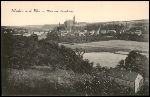 Ansichtskarte Meißen Blick vom Proschwitz 1927