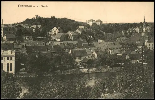 Ansichtskarte Lunzenau Stadtblick 1927