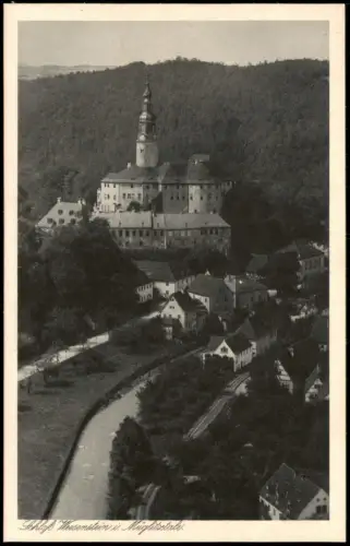 Ansichtskarte Weesenstein (Müglitz) Schloss Weesenstein u. Bahnhof 1927