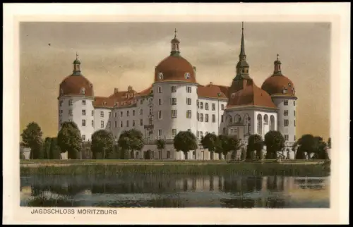 Ansichtskarte Moritzburg Kgl. Jagdschloss Rückansicht 1927