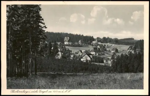 Ansichtskarte Oberbärenburg-Altenberg (Erzgebirge) Blick auf den Ort 1927