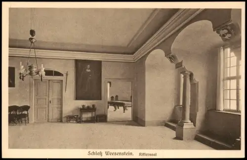 Ansichtskarte Weesenstein (Müglitz) Schloss Rittersaal 1927