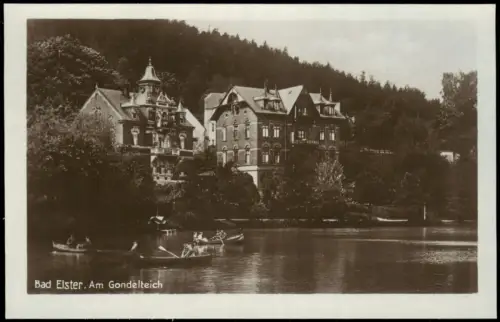 Ansichtskarte Bad Elster Gondelteich, Ruderer - Fotokarte 1927