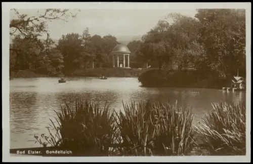 Ansichtskarte Bad Elster Gondelteich, Pavillon - Fotokarte 1925