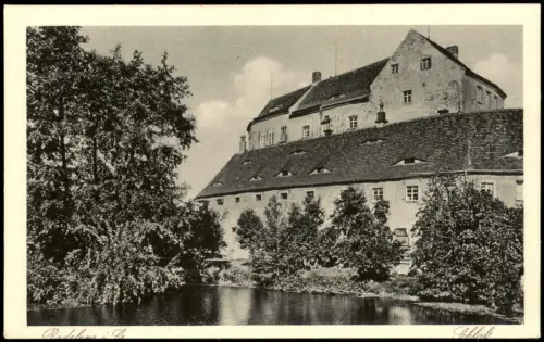 Ansichtskarte Radeberg Schloß Teich 1925