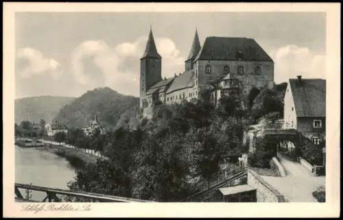 Ansichtskarte Rochlitz Partie am Schloß 1925