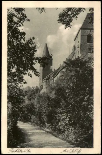 Ansichtskarte Rochlitz Weg am schloß 1925