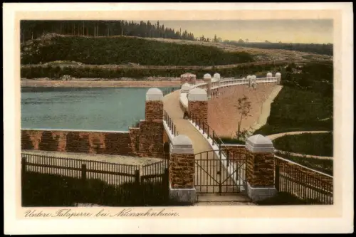 Ansichtskarte Lengefeld (Erzgebirge) Talsperre Neunzehnhain Staumauer 1925