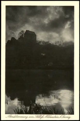 Ansichtskarte Leisnig Schloss Mildenstein Abendstimmung 1925